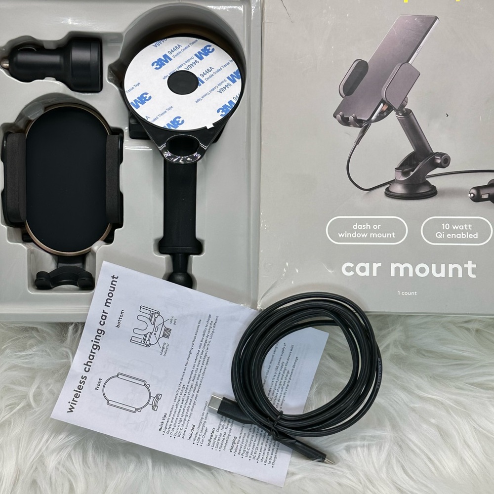 GPSNavigation car mount with 10W QI Wireless Charging